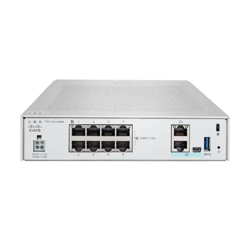 Cisco FPR1010-ASA-K9 Firepower 1110 8-Ports 1GbE RJ-45 Rack Mountable Next Generation Desktop Firewall Appliance