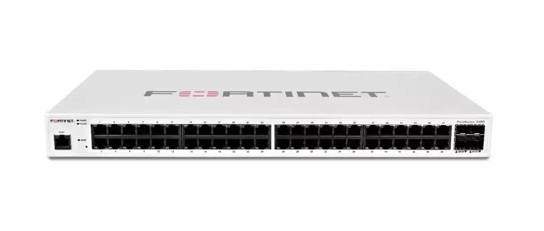 Fortinet FS-248D-FPOE fortiSwitch 200 Series 48-Ports 1GbE PoE+ Rack Mountable Layer 3 Managed Network Switch with 4-Ports SFP