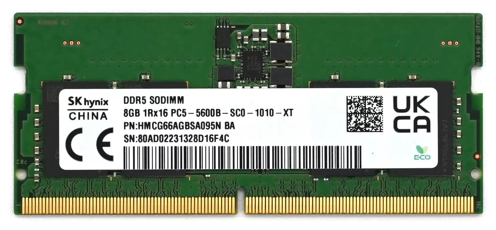 Hynix HMCG66AGBSA095N 8GB 5600MHz DDR5 PC5-44800 ECC-Registered CL46 288-Pin DIMM 1.1V Single Rank x16 Memory Module