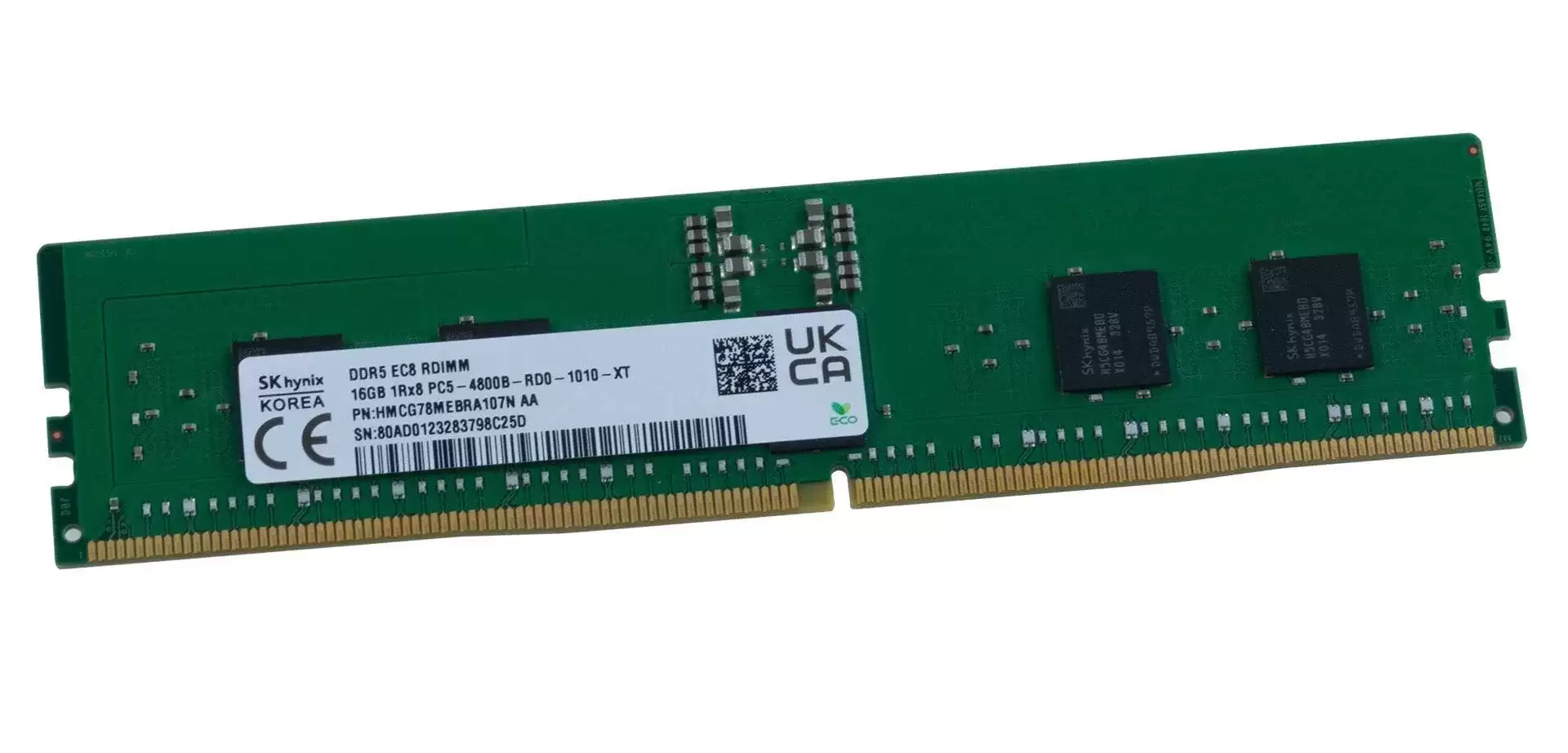 Hynix HMCG78MEBRA107N 16GB 4800MHz DDR5 PC5-38400 ECC Registered CL40 288-Pin DIMM 1.1V Single Rank Memory Module