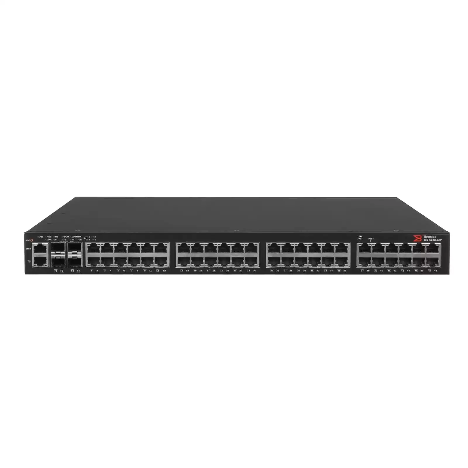 Brocade ICX6430-48P 48-Ports 1GbE RJ-45 Layer-2 Rack Mountable Managed Network Switch with 4 Uplink Port