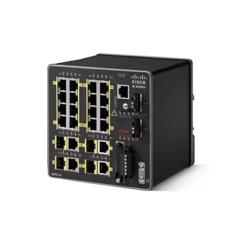 Cisco IE-2000U-16TC-GP IE-2000 Series 16-Ports 1GbE RJ-45 DIN Rail Mountable Layer 2 Managed Rugged Switch with 2-Ports SFP