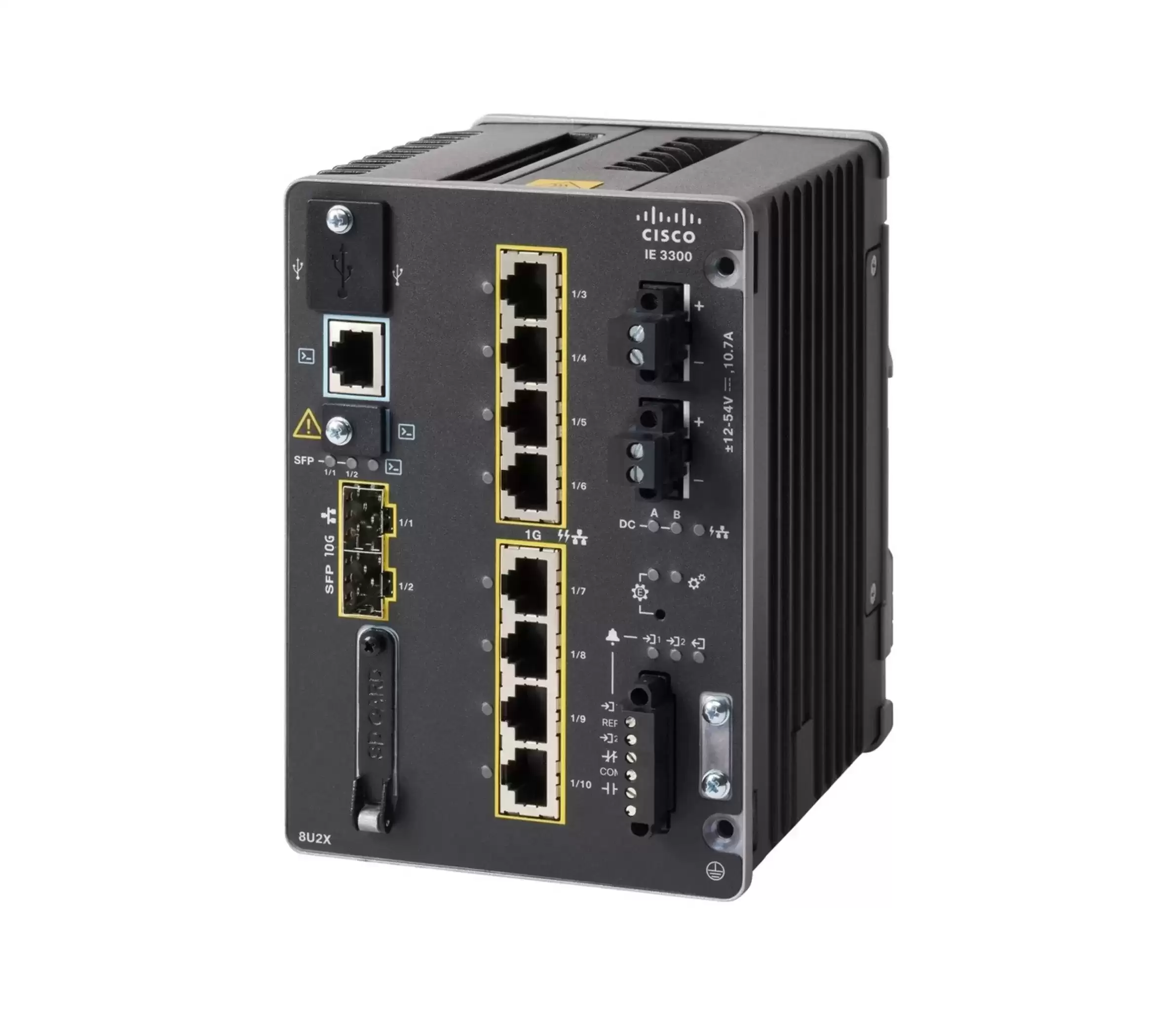 Cisco IE-3300-8U2X-A Catalyst IE3300 Series 8-Ports 1GbE Ethernet Layer 3 Rail Mount Rugged Switch