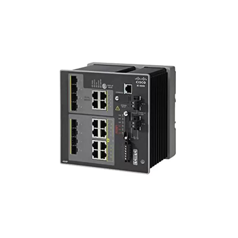 Cisco IE-4000-4GS8GP4G-E Catalyst IE-4000 Series 20-Ports 1GbE Ethernet DIN Rail Mountable Layer 3 Managed Industrial Rugged Switch
