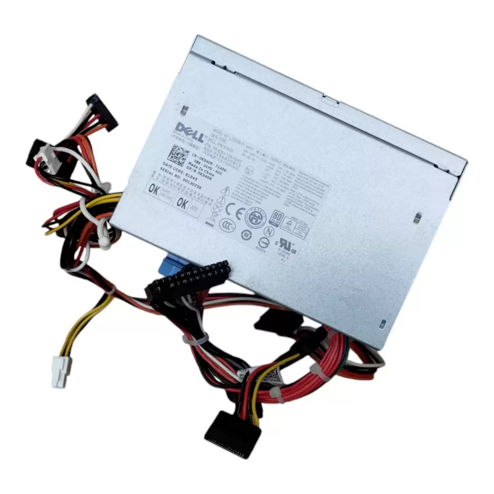 Dell K340R 255-Watts 80 Plus Gold Power Supply for OptiPlex 980 MT