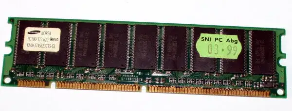 Samsung KMM377S823BT1-GL 64MB 100MHz DDR PC-100 CL2 168-Pin DIMM 3.3V Dual Rank Memory Module
