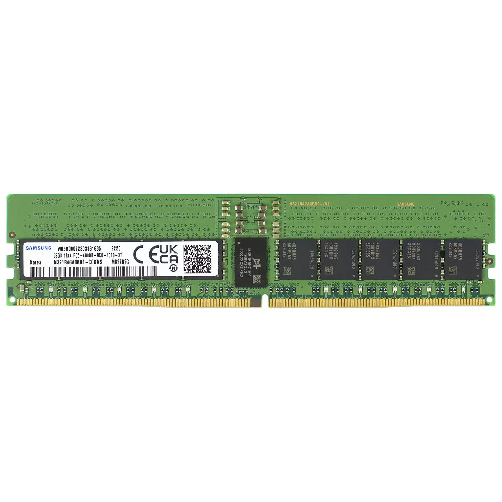 Samsung M321R4GA0BB0-CQK 32GB 4800MHz DDR5 PC5-38400 Non-ECC CL40 DIMM 288-Pin 1.1V Dual Rank x4 Memory Module
