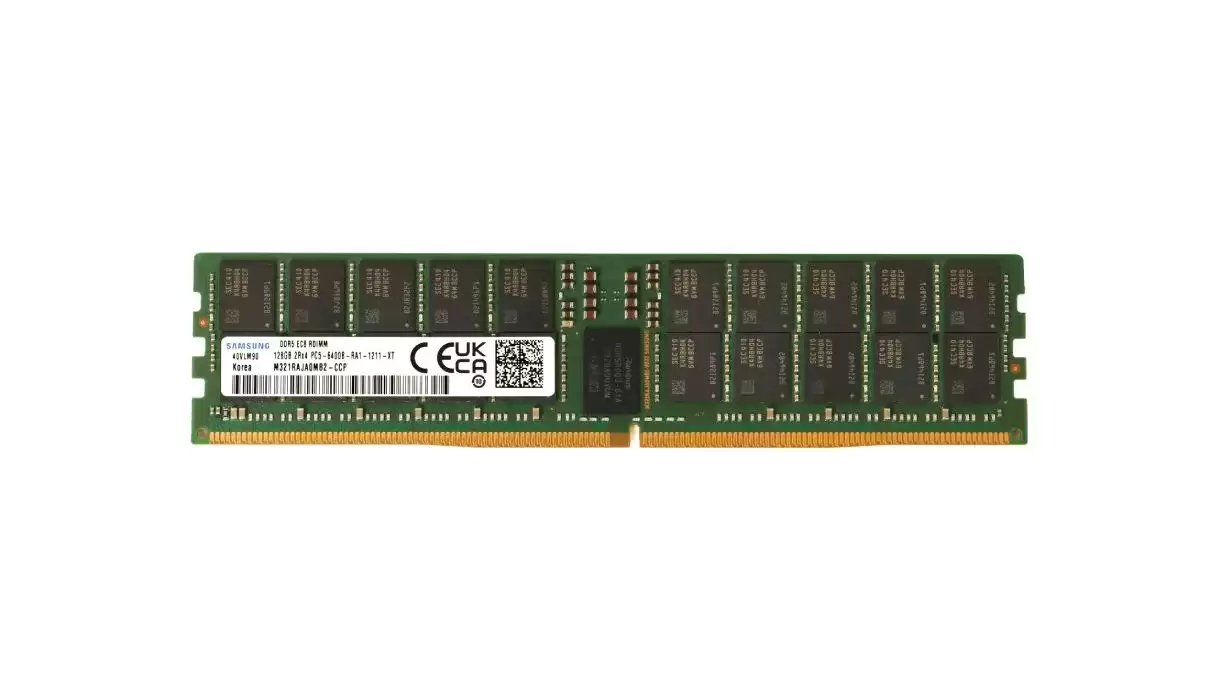 Samsung M321RAJA0MB2-CCP 128GB 6400MHz DDR5 PC5-51200 ECC Registered CL52 288-Pin DIMM 1.1V Dual Rank x4 Memory Module