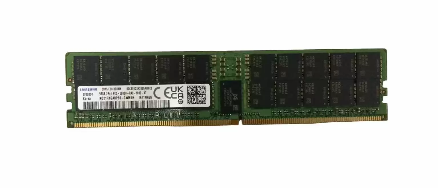Samsung M321RYGA0PB0-CWM 96GB 5600MHz DDR5 PC5-44800 ECC Registered CL46 288-Pin DIMM 1.1V Dual Rank x4 Memory Module