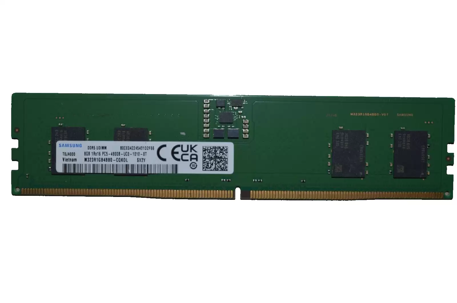 Samsung M323R1GB4BB0-CQK 8GB 4800MHz DDR5 PC5-38400 Non-ECC CL40 DIMM 288-Pin 1.1V Single Rank x16 Memory Module