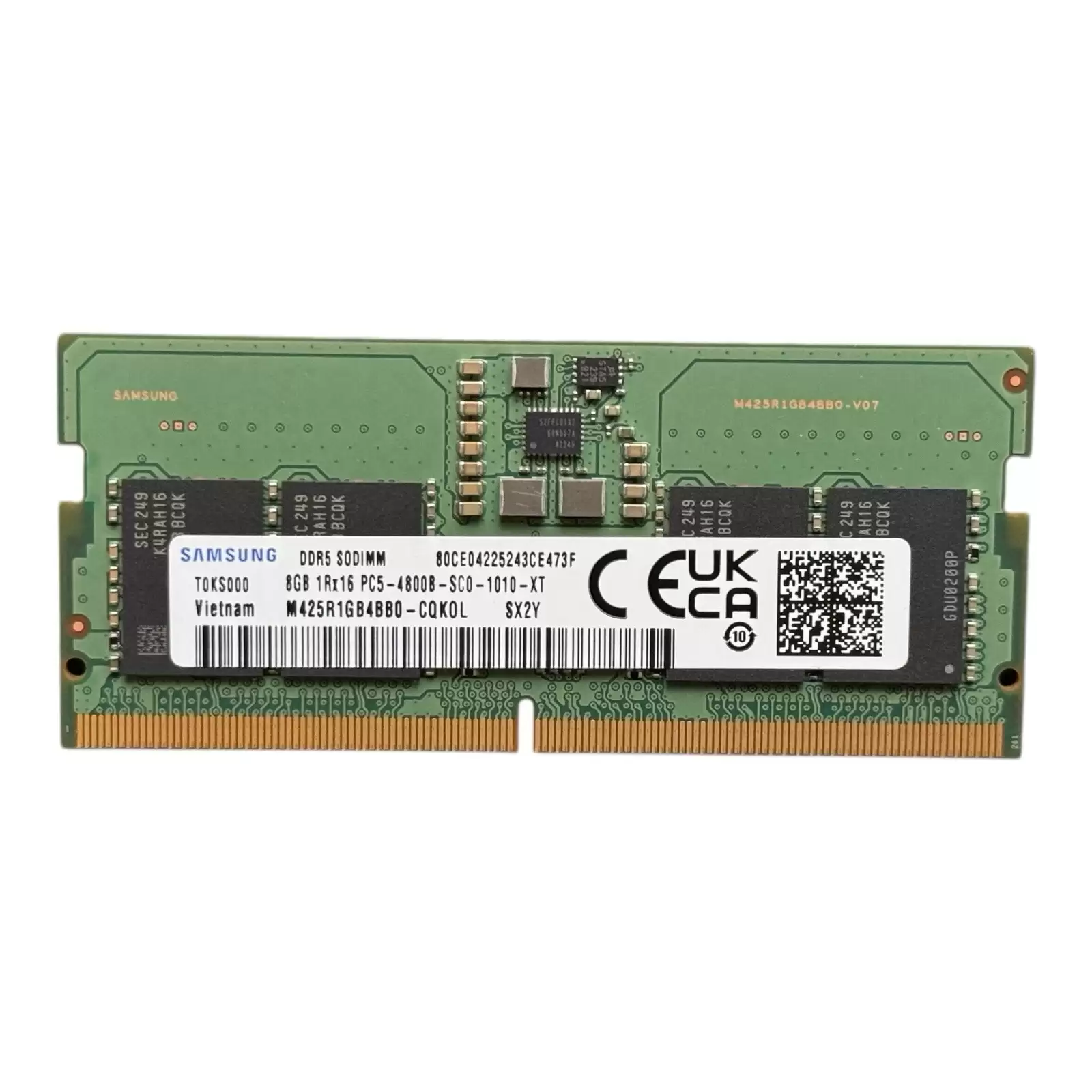 Samsung M425R1GB4BB0-CQKOL 8GB 4800MHz DDR5 PC5-38400 Non-ECC CL40 SODIMM 262-Pin 1.1V Single Rank x16 Memory Module