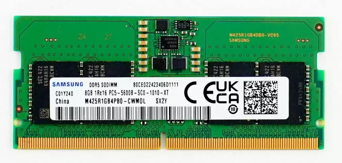 Samsung M425R1GB4PB0-CWM 8GB 5600MHz DDR5 PC5-44800 Non-ECC CL46 SODIMM 262-Pin 1.1V Single Rank x16 Memory Module