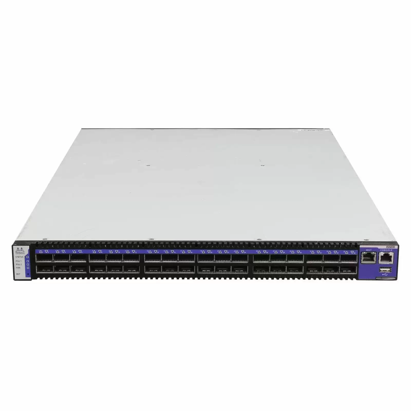 Mellanox MIS5030Q-1SFC InfiniScale IS5030 36-Ports 40GbE QSFP Rack Mountable Layer 3 Managed QDR InfiniBand Switch