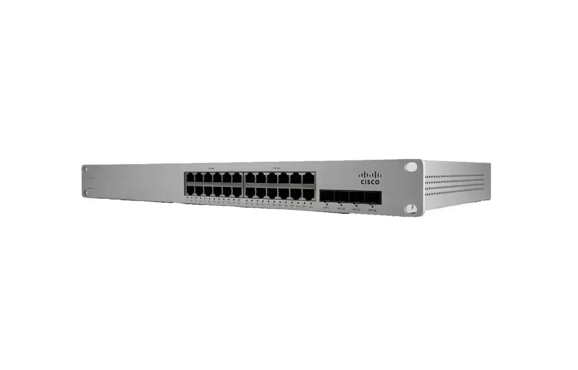 Cisco MS220-24P MS220 24-Ports 1GbE PoE+ Layer 2 Rack Mount Cloud Managed Network Switch