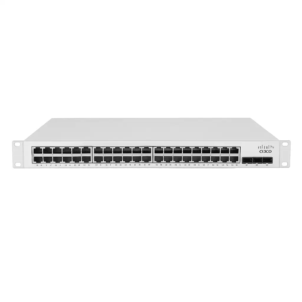 Cisco MS250-48LP-HW Meraki MS250 Series 48-Ports 1GbE RJ-45 Rack Mountable Layer 3 Cloud Managed Network Switch With 4-Ports SFP+