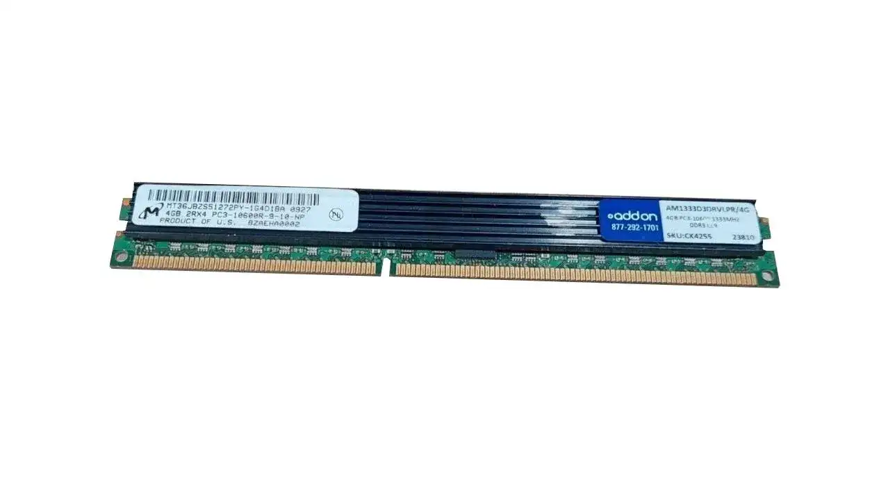 Micron MT36JBZS51272PY-1G4D 4GB 1333MHz DDR3 PC3-10600 CL9 DIMM 1.35V Dual Rank Memory Module