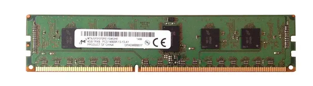 Micron MT9JSF51272PZ-1G9E2HE 4GB 1866MHz DDR3 PC3-14900 CL13 DIMM 1.5V Single Rank Memory Module
