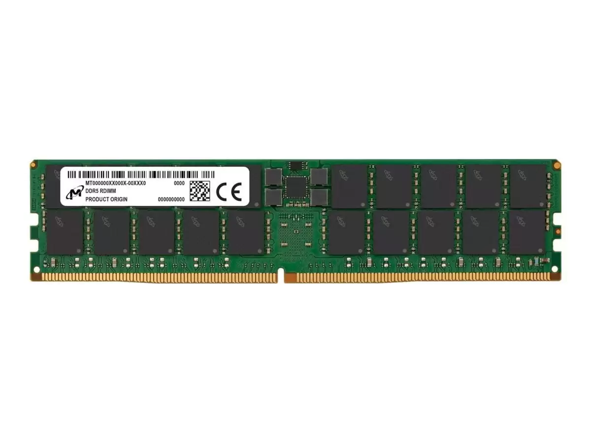 Micron MTC40F2046S1RC56BR 64GB 5600MHz DDR5 PC5-44800 Non-ECC CL46 288-Pin DIMM 1.1V Dual Rank x4 Memory Module