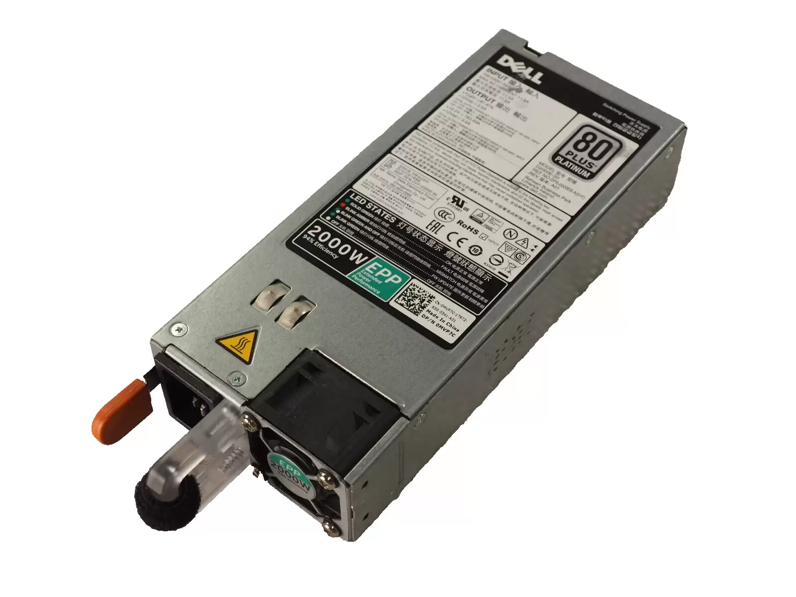 Dell 0MVP7C 2000-Watts 80 Plus Platinum Hot Swap Redundant Power Supply for PowerEdge R740 and R740XD