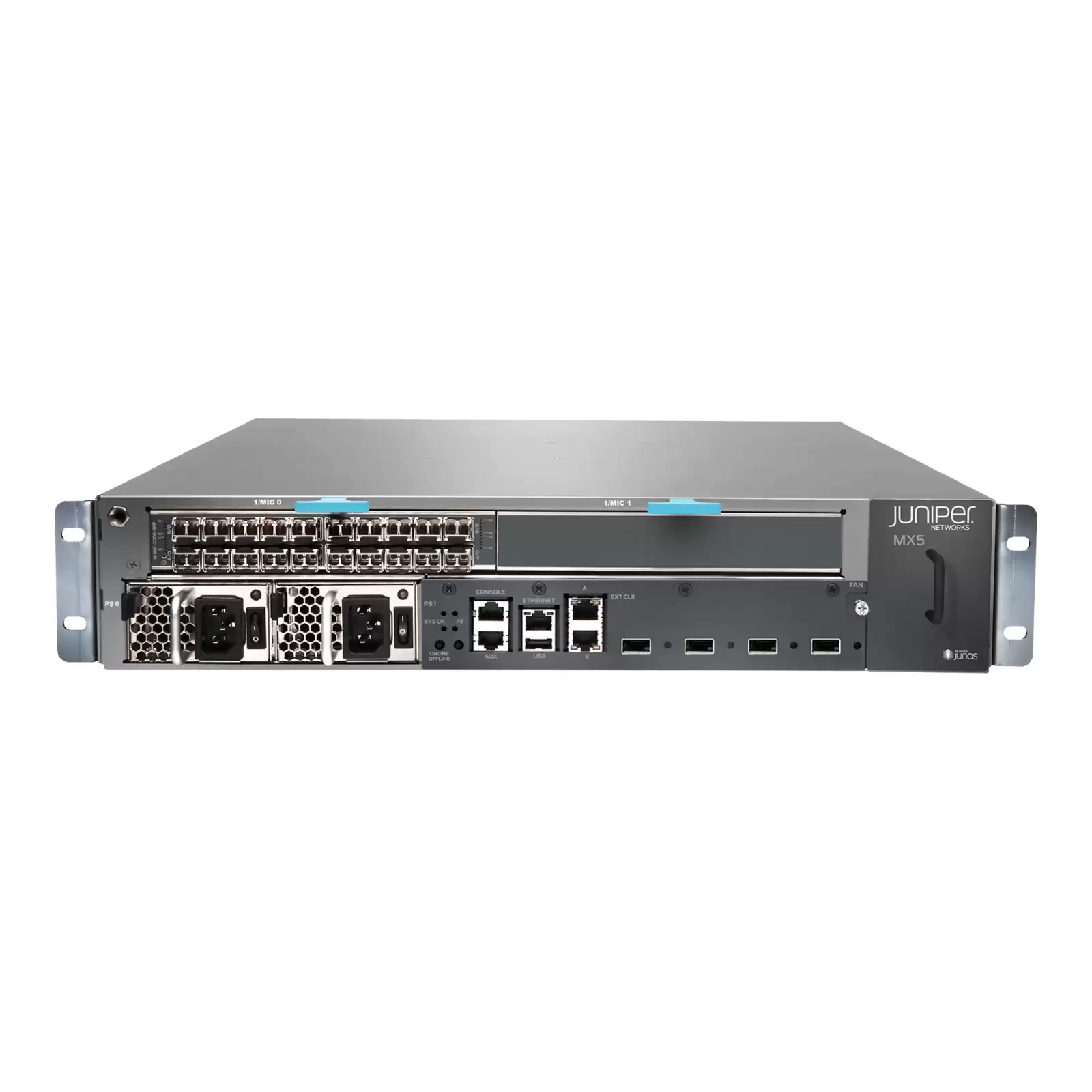 Juniper MX5-T-AC MX5 Series 20-Ports 1GbE SFP and 4-Ports XFP Rack Mountable Universal Edge Router