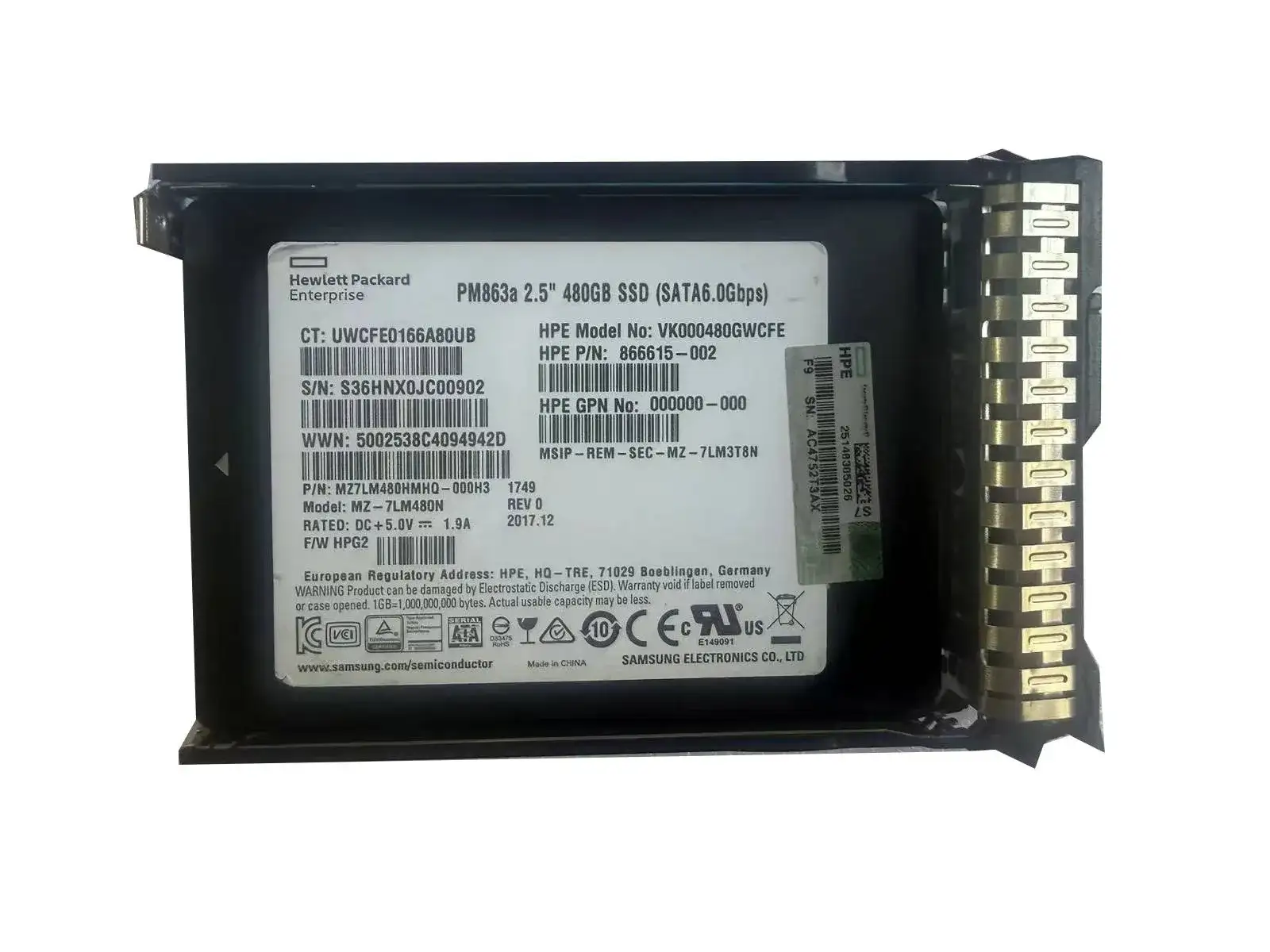 HPE P48134-001 480GB SATA 6Gb/s Hot Swap 2.5Inch Solid State Drive