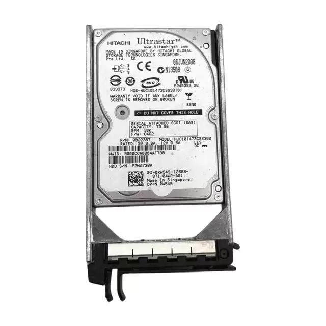 Dell RW549 73GB SAS 3Gb/s 10000RPM 2.5-inch Internal Hard Drive with Tray for PowerEdge Server