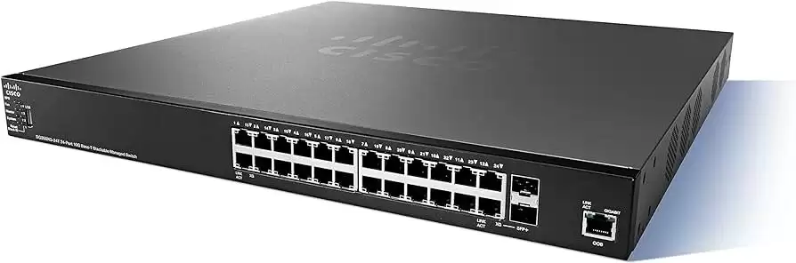 Cisco SG350-28MP-K9 SG350 Series 24-Ports 1GbE RJ-45 Rack Mountable Layer 3 Managed Network Switch With 2-Ports SFP