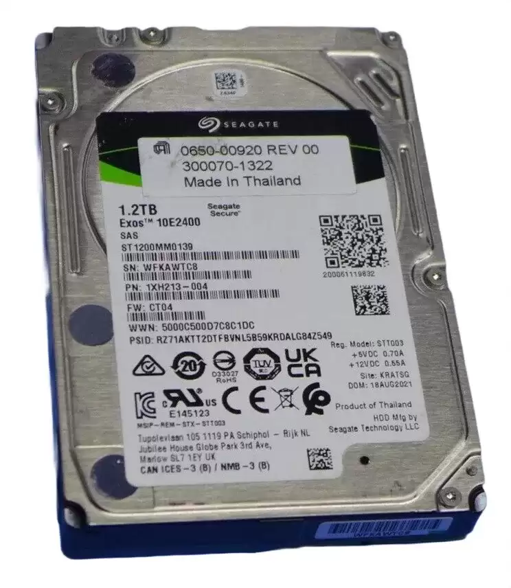 Seagate ST1200MM0139 Exos 10E2400 Enterprise 1.2TB SAS 12Gb/s 10000RPM 256MB Cache (512e/4Kn/SED) 2.5-inch Internal Hard Drive