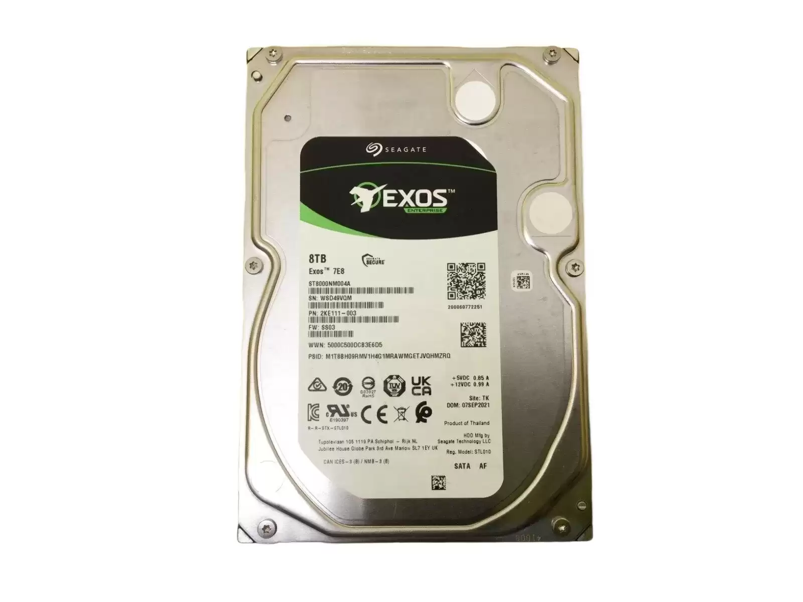 Seagate ST8000NM004A Exos 7E8 8TB SATA 6Gb/s 7200RPM 256MB Cache (SED/512e) 3.5-inch Internal Hard Drive