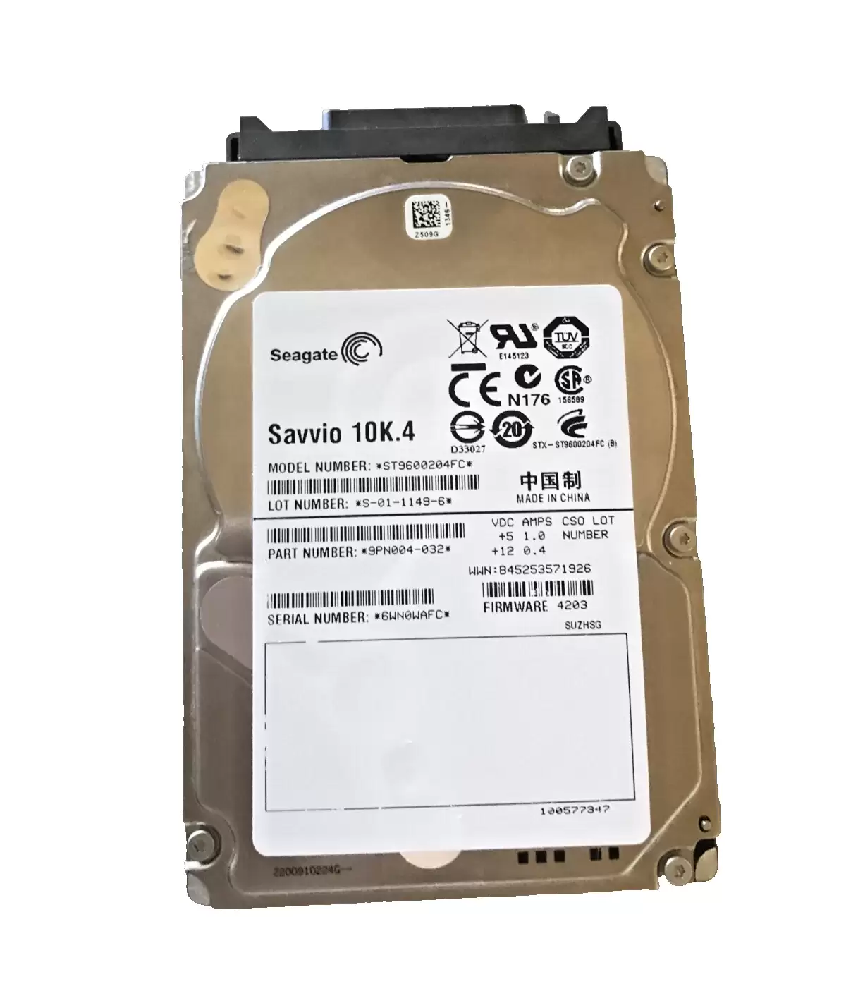 Seagate ST9600204FC Savvio 10K.4 600GB Fibre Channel 4Gb/s 10000RPM 16MB Cache 2.5-inch Internal Hard Drive