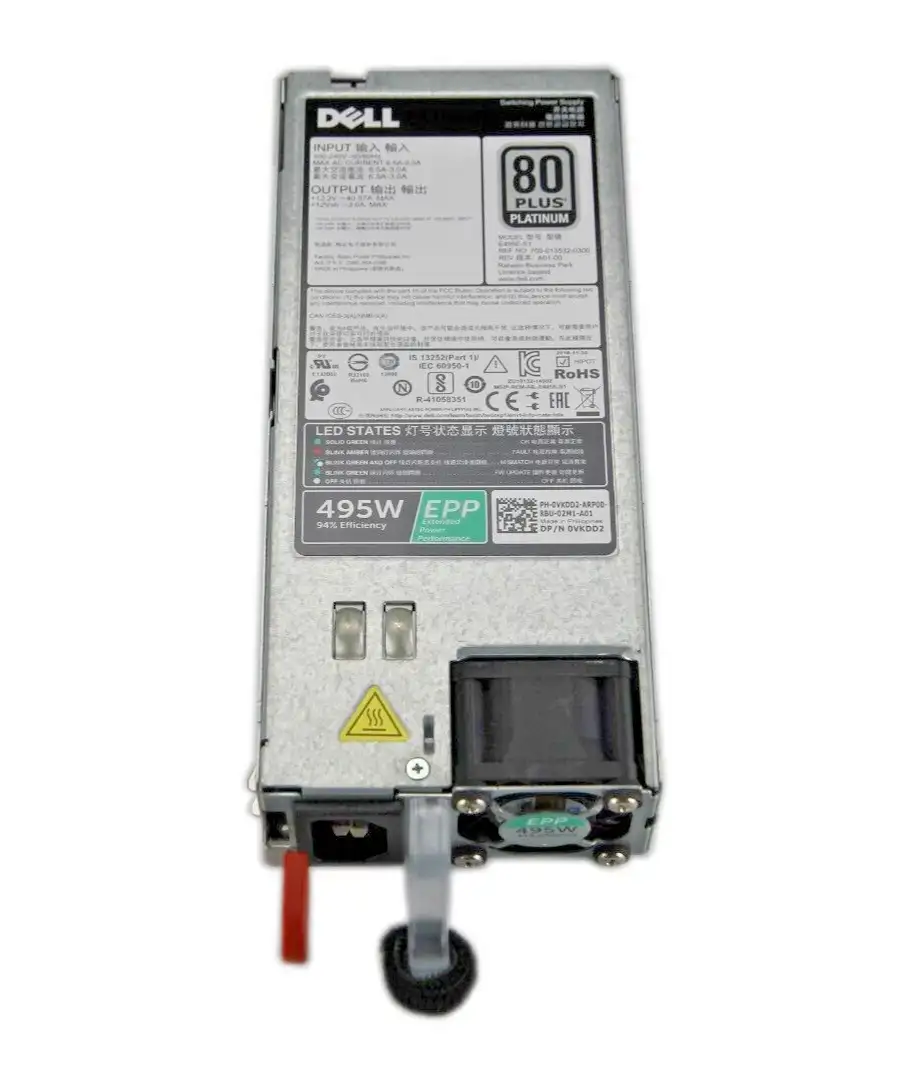 Dell VKDD2 495-Watts 80 Plus Gold Hot Swap Power Supply for PowerEdge R730 R730XD & R630