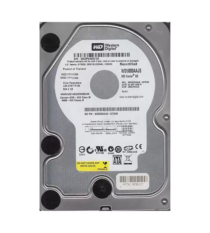 Western Digital WD5000AAJS-00TKA0 Caviar Blue 500GB SATA 3Gb/s 7200RPM 8MB Cache 3.5-inch Internal Hard Drive