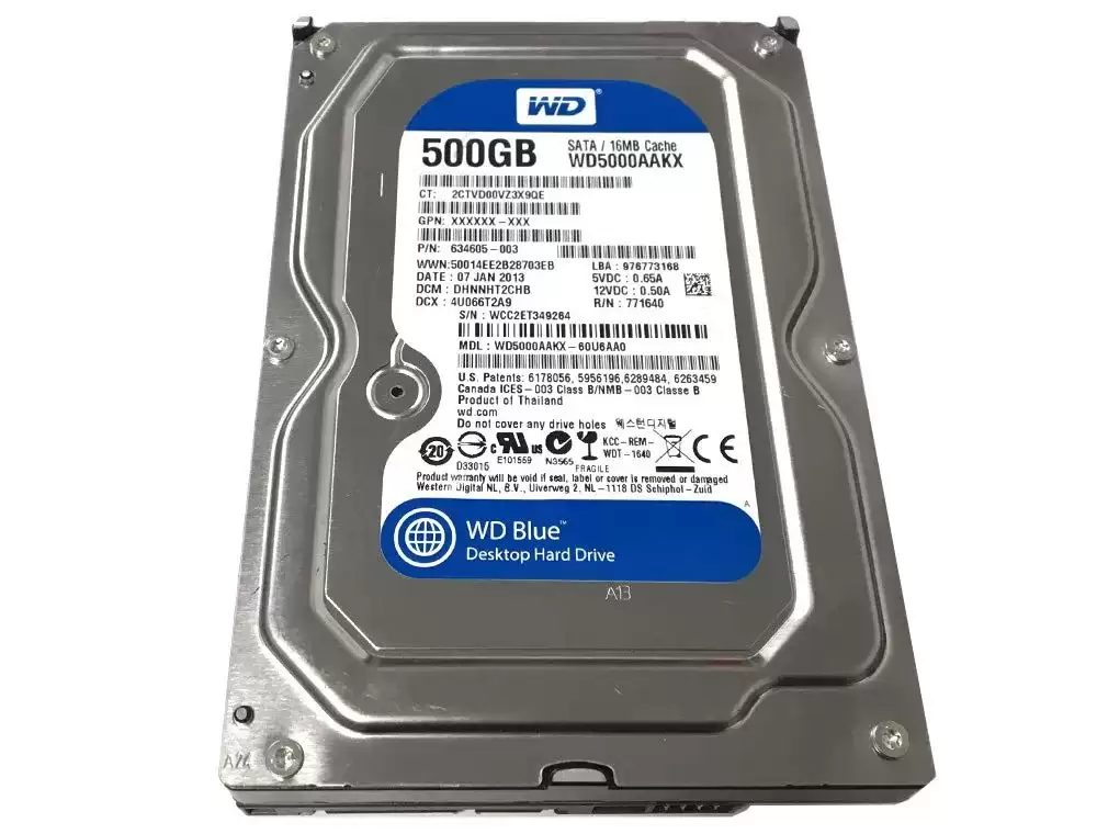 Western Digital WD5000AAKX-60U6AA0 Caviar Blue 500GB SATA 6Gb/s 7200RPM 16MB Cache 3.5-inch Internal Hard Drive