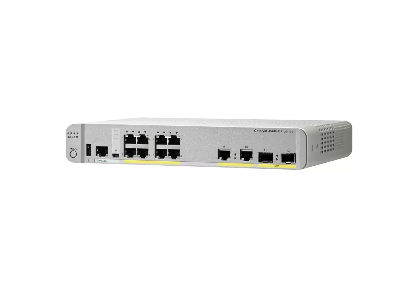 Cisco WS-C3560CX-8TC-S Catalyst 3560-CX Series 8-Ports 1GbE RJ-45 Rack Mountable Layer 3 Managed Network Switch with 2-Ports SFP