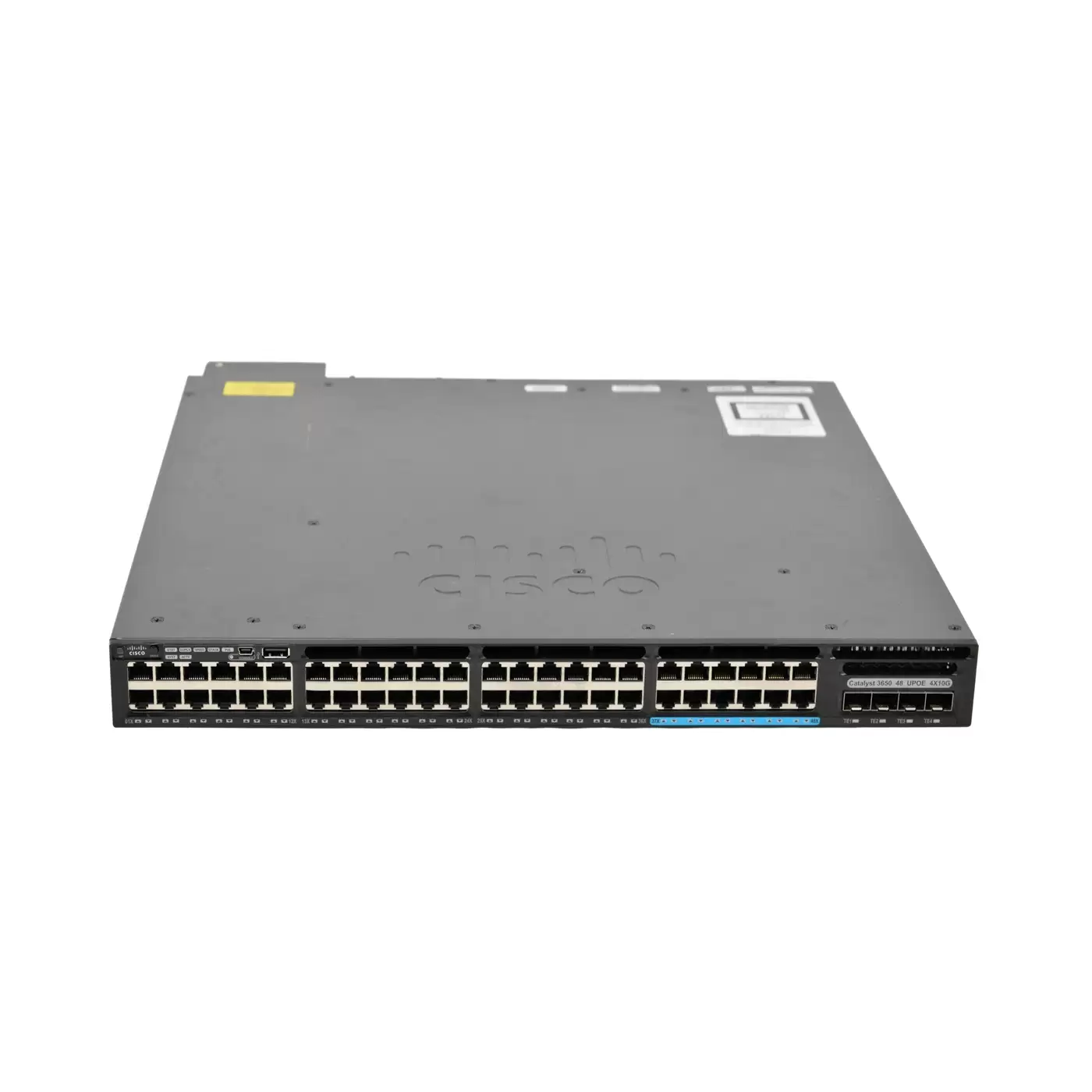 Cisco WS-C3650-12X48UQ-S Catalyst 3650 Series 48-Ports 1GbE RJ-45 Rack Mountable Layer 3 Managed Stackable Switch with 4-Ports SFP+