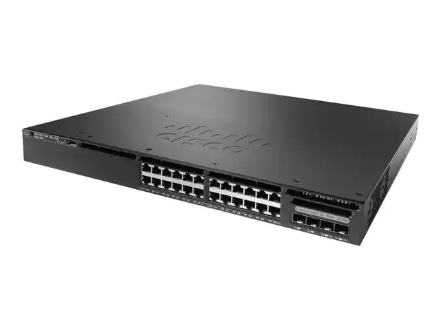 Cisco WS-C3650-24PD-E Catalyst 3650 Series 24-Ports 1GbE PoE+ Rack Mountable Layer 3 Managed Standalone Switch with 4-Ports SFP+