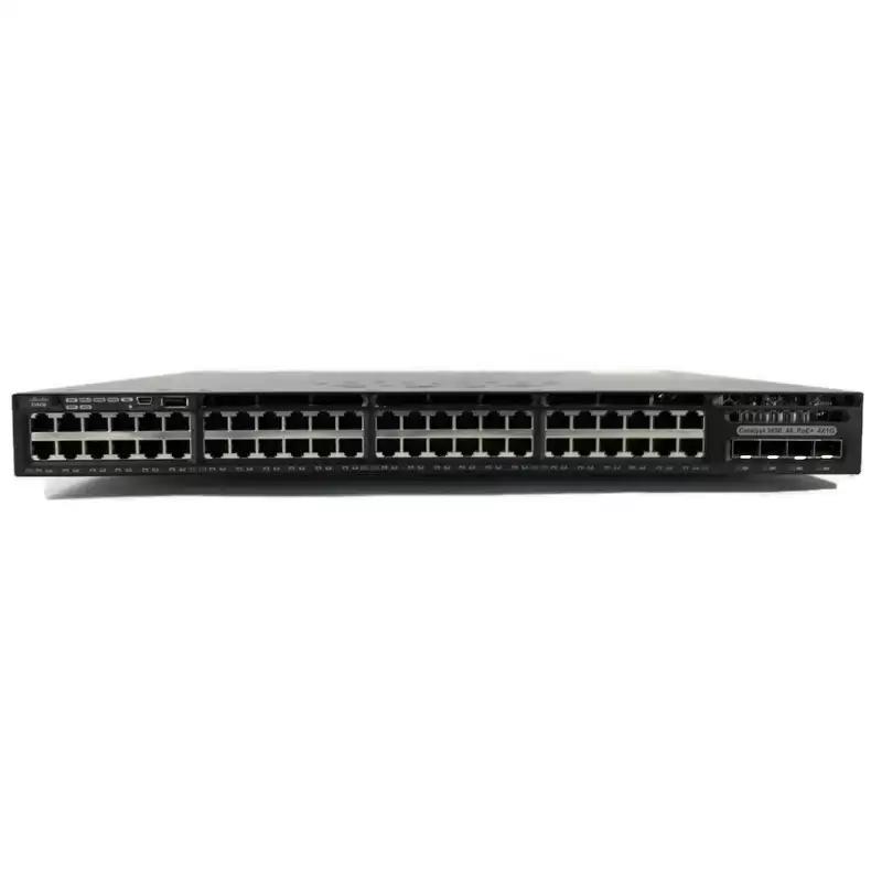 Cisco WS-C3650-48FWQ-S Catalyst 3650 Series 48-Ports 1GbE RJ-45 Rack Mountable Layer 3 Managed Standalone Switch With 4-Ports SFP+