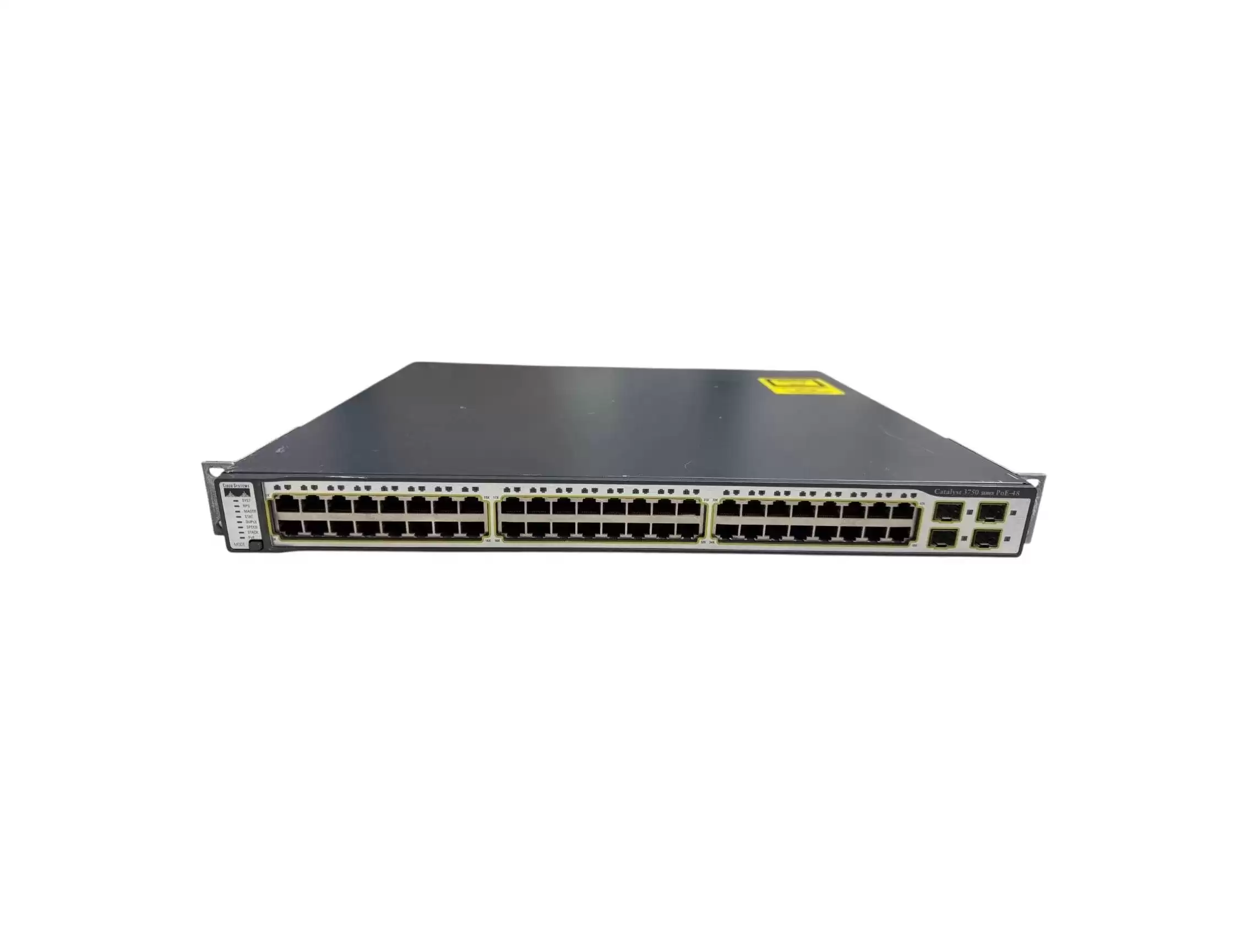 Cisco WS-C3750-48PS-S Catalyst 3750 Series 48-Ports 10/100/1000BASE-T Ethernet Layer 3 Rack Mountable Managed Stackable Switch with 4-Ports SFP