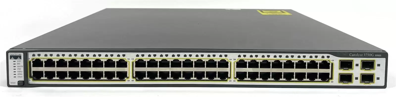 Cisco WS-C3750G-48TS-E Catalyst 3750 48-Ports 1GbE RJ-45 Rack Mountable Layer 3 Managed Network Switch With 4-Ports SFP