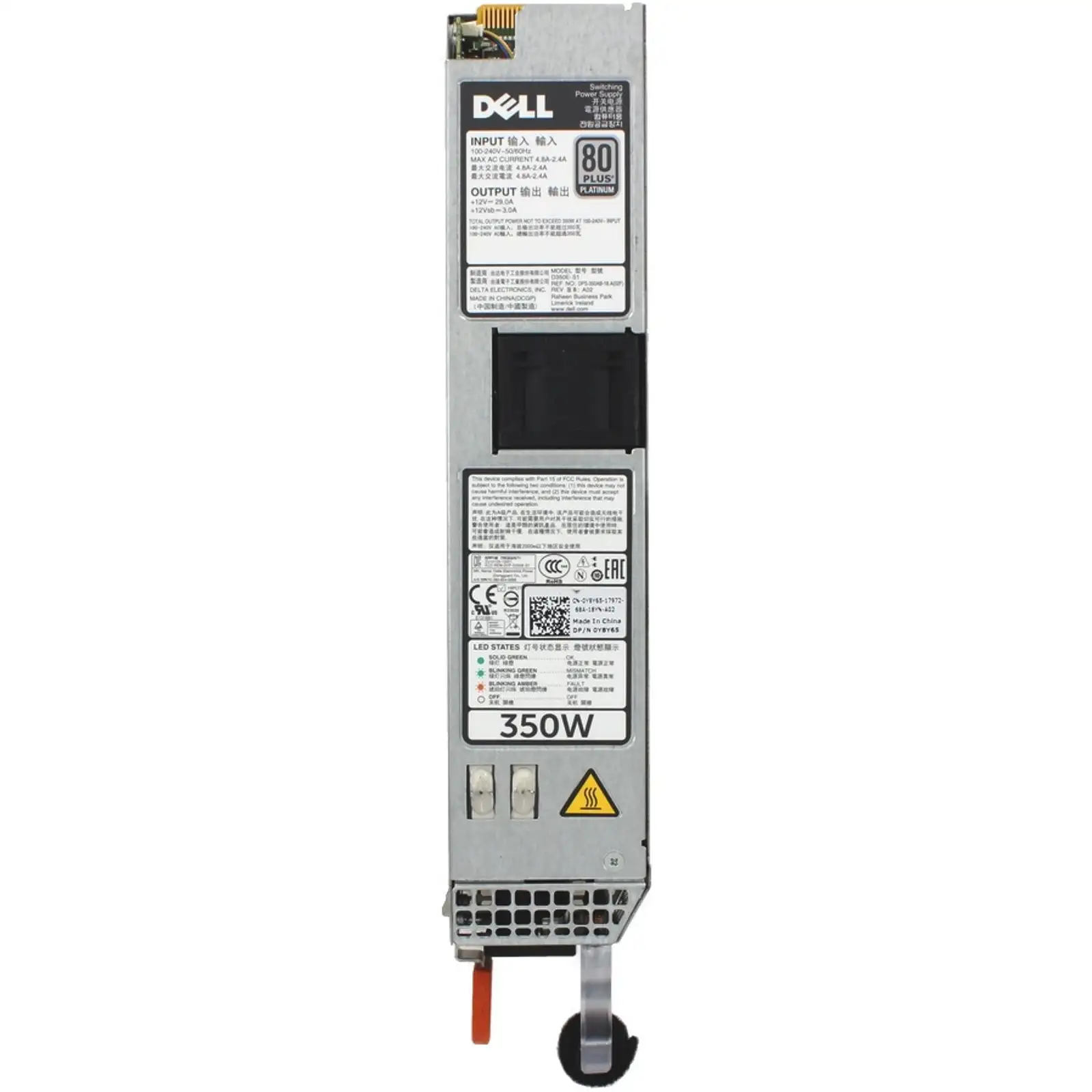 Dell Y8Y65 350-Watts 80 Plus Platinum Hot Swap Power Supply for PowerEdge R320 & R420