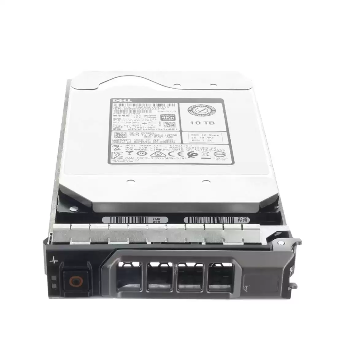 Dell 0YG2KH 10TB SAS 12Gb/s Dual Port Nearline Hot Swap 7200RPM 256MB Cache (4kn) 3.5-inch Internal Hard Drive with Tray for PowerEdge G13
