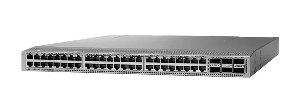 Cisco N3K-C31108TC-V Nexus 31108PC-V 48-Ports 10GbE RJ-45 Rack Mountable Layer 3 Managed Network Switch with 6-Ports QSFP28