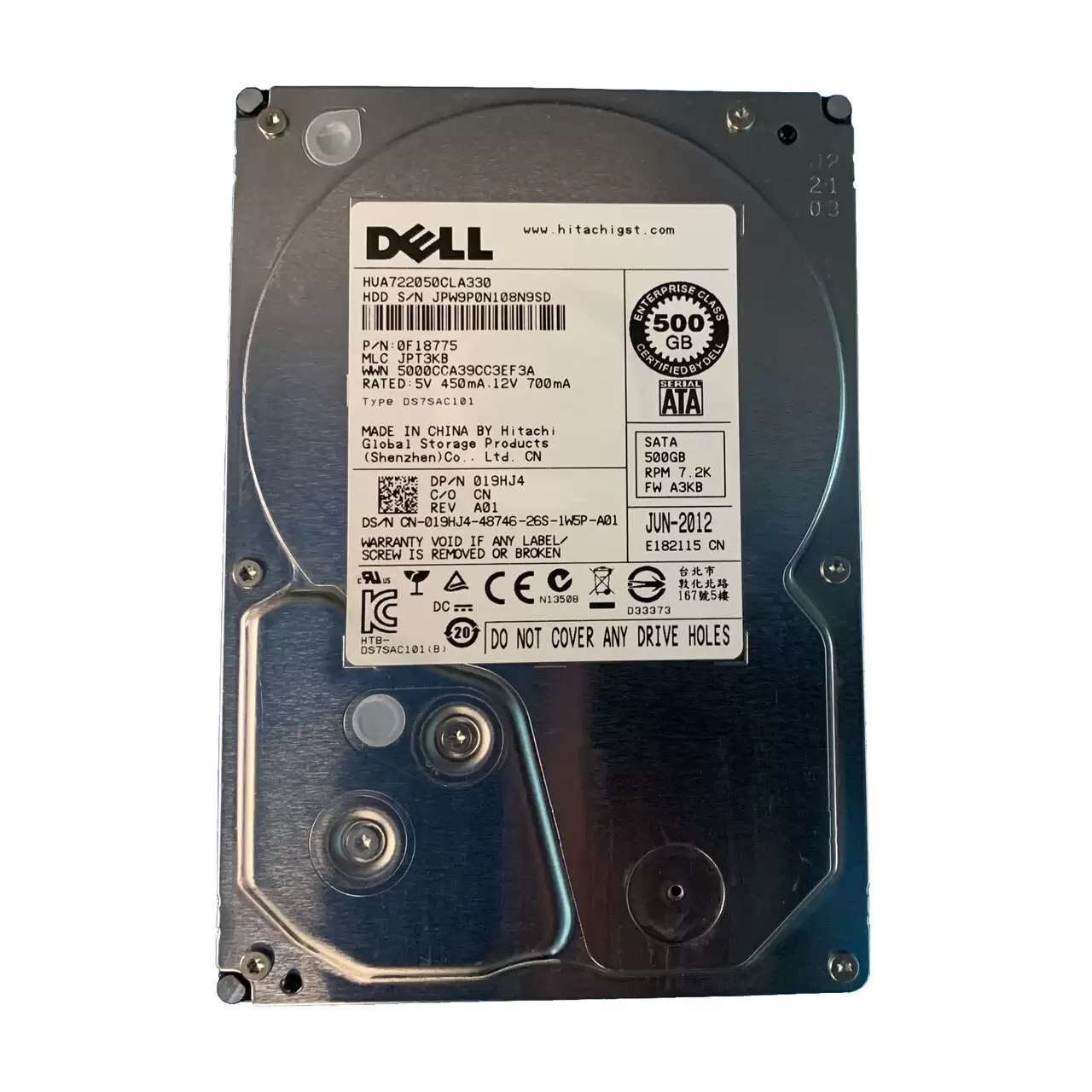 HGST HUA722050CLA330 Ultrastar A7K2000 500GB SATA 3Gb/s (512n) 3.5Inch Internal Hard Drive