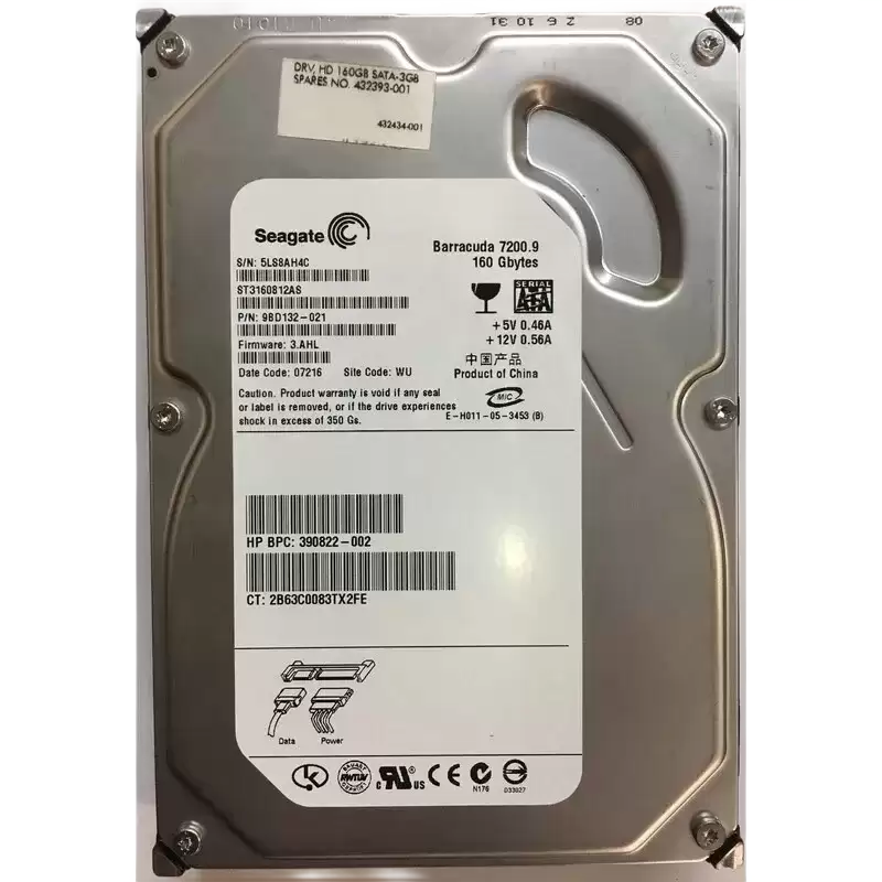 Seagate 9BD132-021 Barracuda 7200.9 160GB SATA 3Gb/s 7200RPM 8MB Cache 3.5-inch Internal Hard Drive