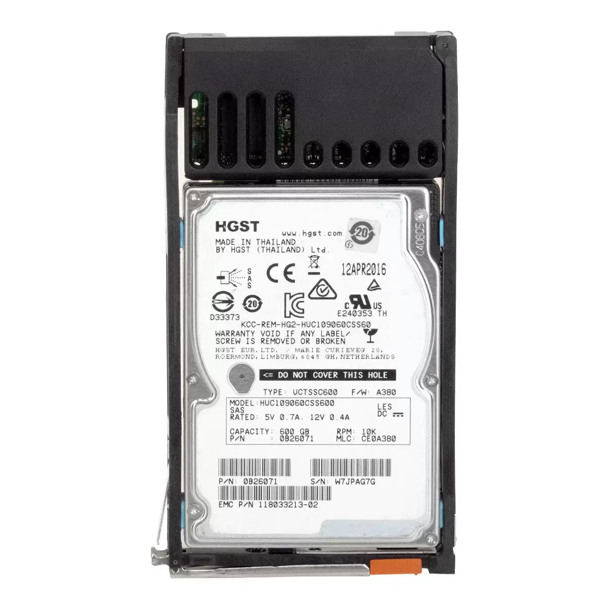 EMC 118033213-02 600GB SAS 6Gb/s 10000RPM 64MB Cache (512e) 2.5inch Internal Hard Drive with Tray