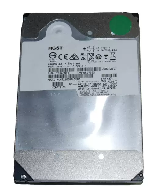 HGST HUH721008AL5200 Ultrastar DC HC510 8TB SAS 12Gb/s (ISE / 512e) 3.5Inch Internal Hard Drive