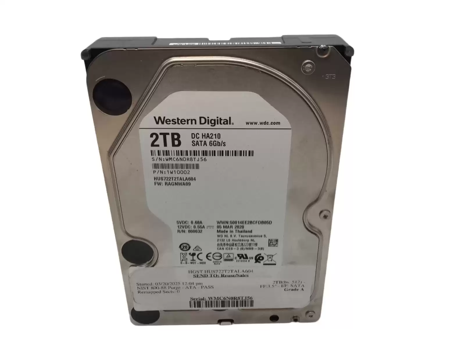 Western Digital HUS722T2TALA604 DC HA210 2TB SATA 6Gb/s 7200RPM 128MB Cache (SE / 51n) 3.5inch Internal Hard Drive