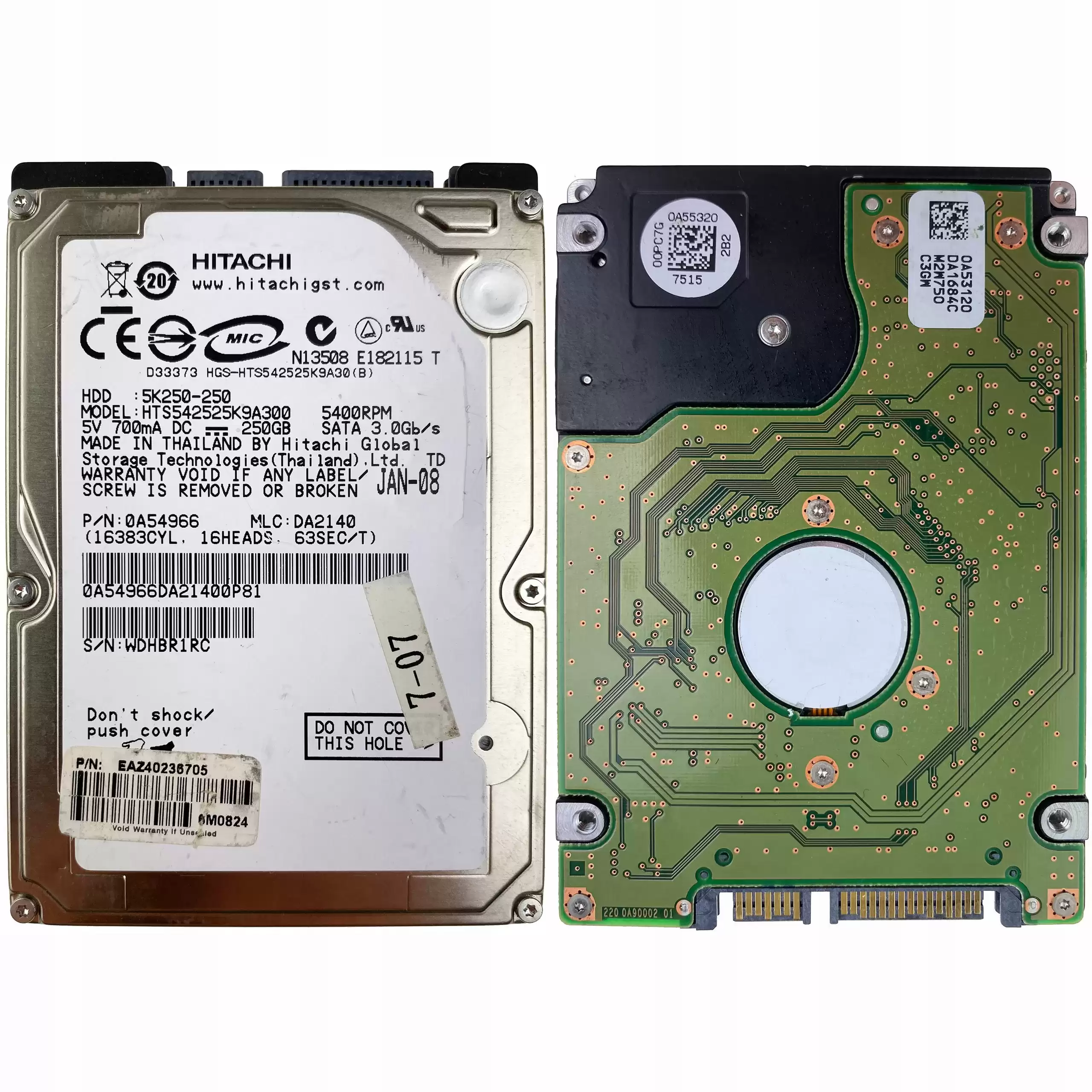 HGST 0A54966 Travelstar 5K250 250GB SATA 3Gb/s 5400RPM 8MB Cache 2.5-inch Internal Hard Drive