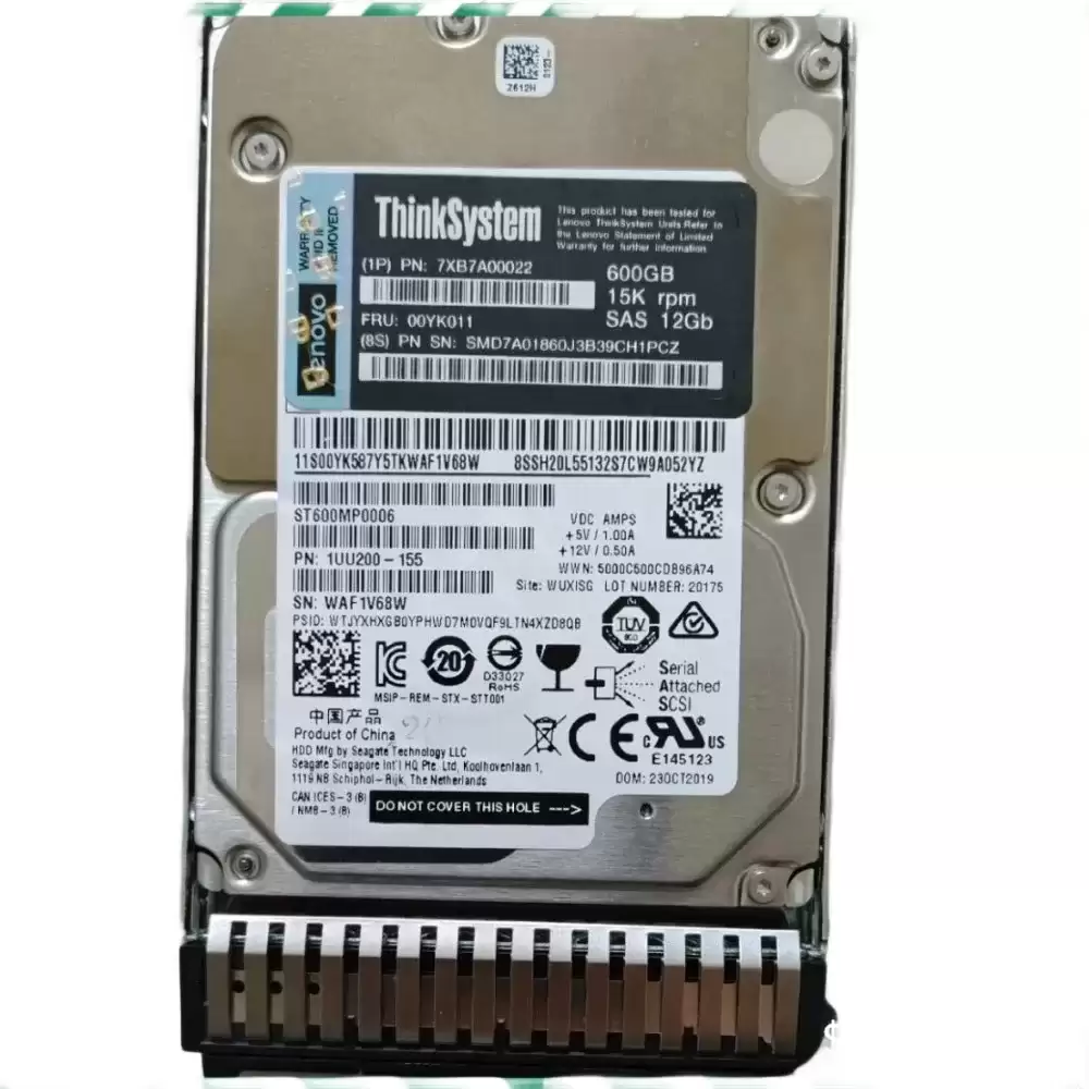 Lenovo 7XB7A00039 600GB SAS 12Gb/s 15000RPM (512n) 3.5inch Internal Hard Drive with Tray