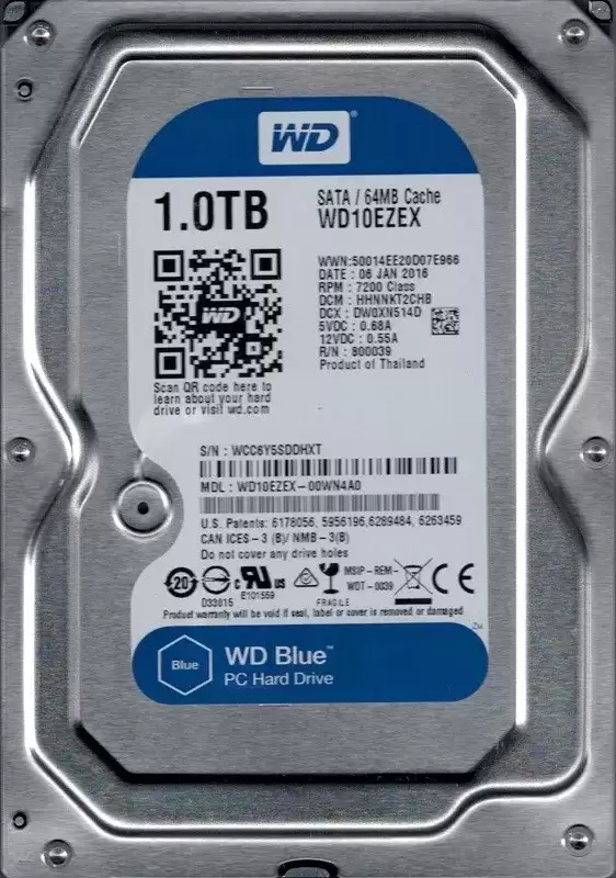 Western Digital WD10EZEX-00WN4A0 Blue 1TB SATA 6Gb/s 7200RPM 64MB Cache 3.5-inch Internal Internal Hard Drive